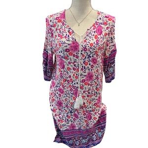 Alife Pink and Purple Floral Tunic